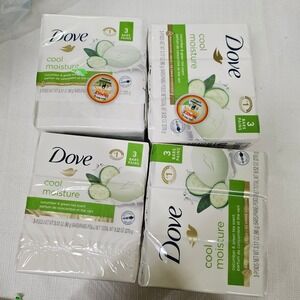 Dove Cool Moisture Cucumber Green Tea Moisturizing Cream Soap Bars 3 pk Lot of 4